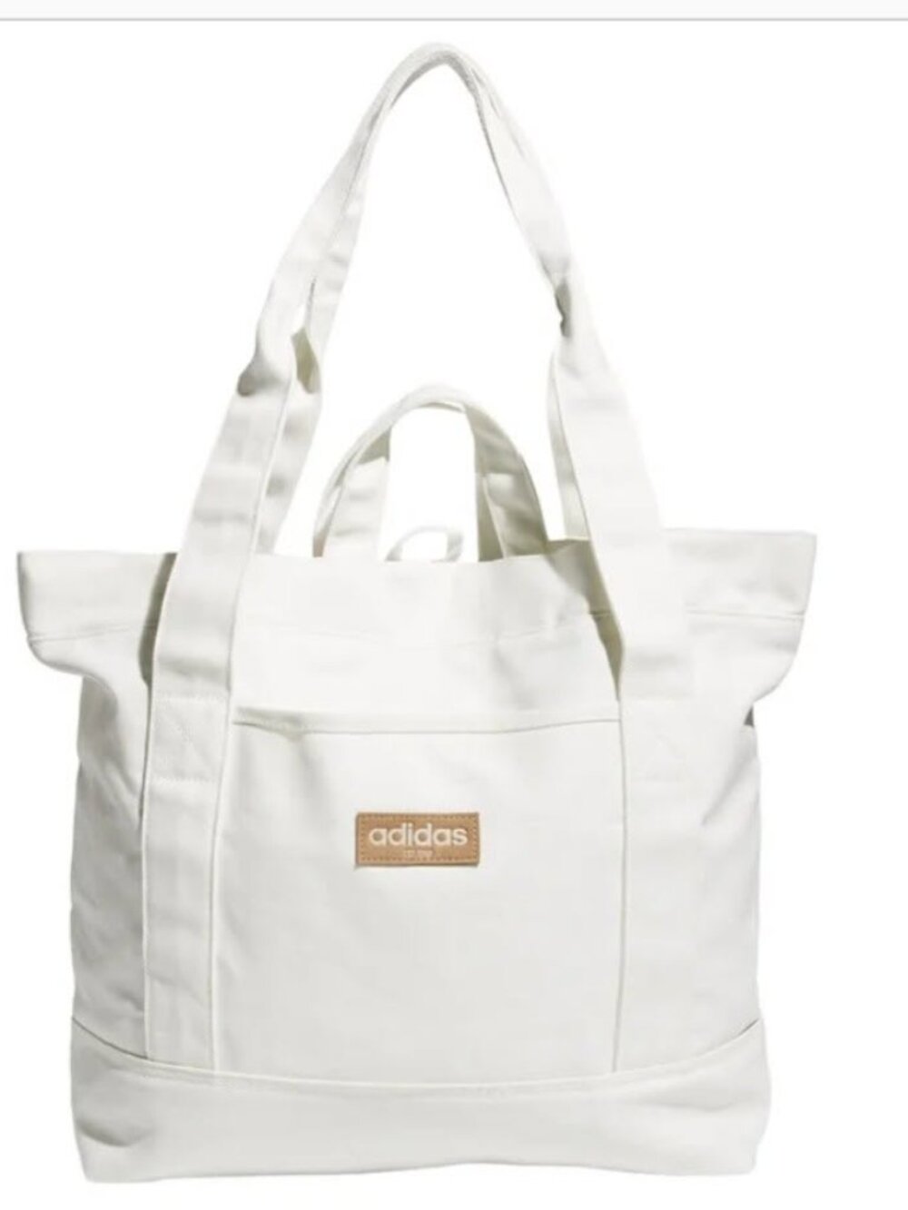 Adidas large canvas tote, White & Blue